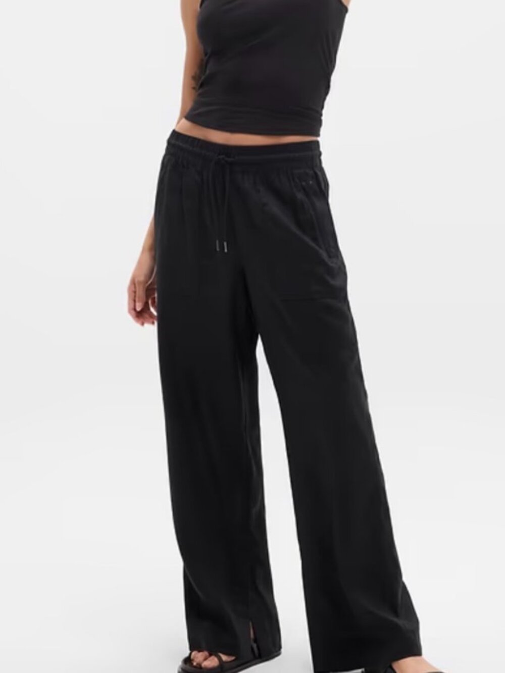 Womens Athleta Retreat Linen Wide Leg Pant Black Size XS NWT - Picture 2 of 2
